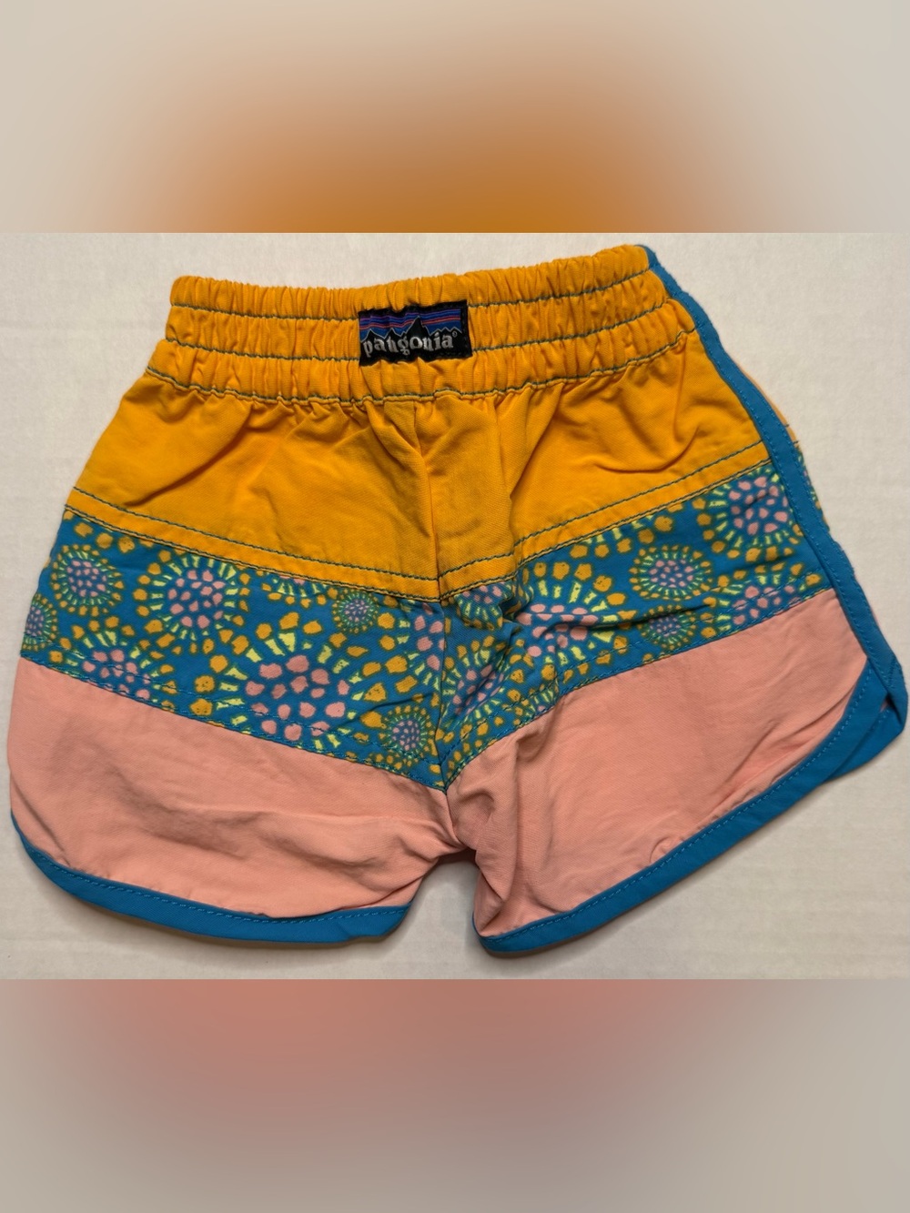 Patagonia Baby 3–6M Retro Colorblock Board Shorts / Swim Shorts